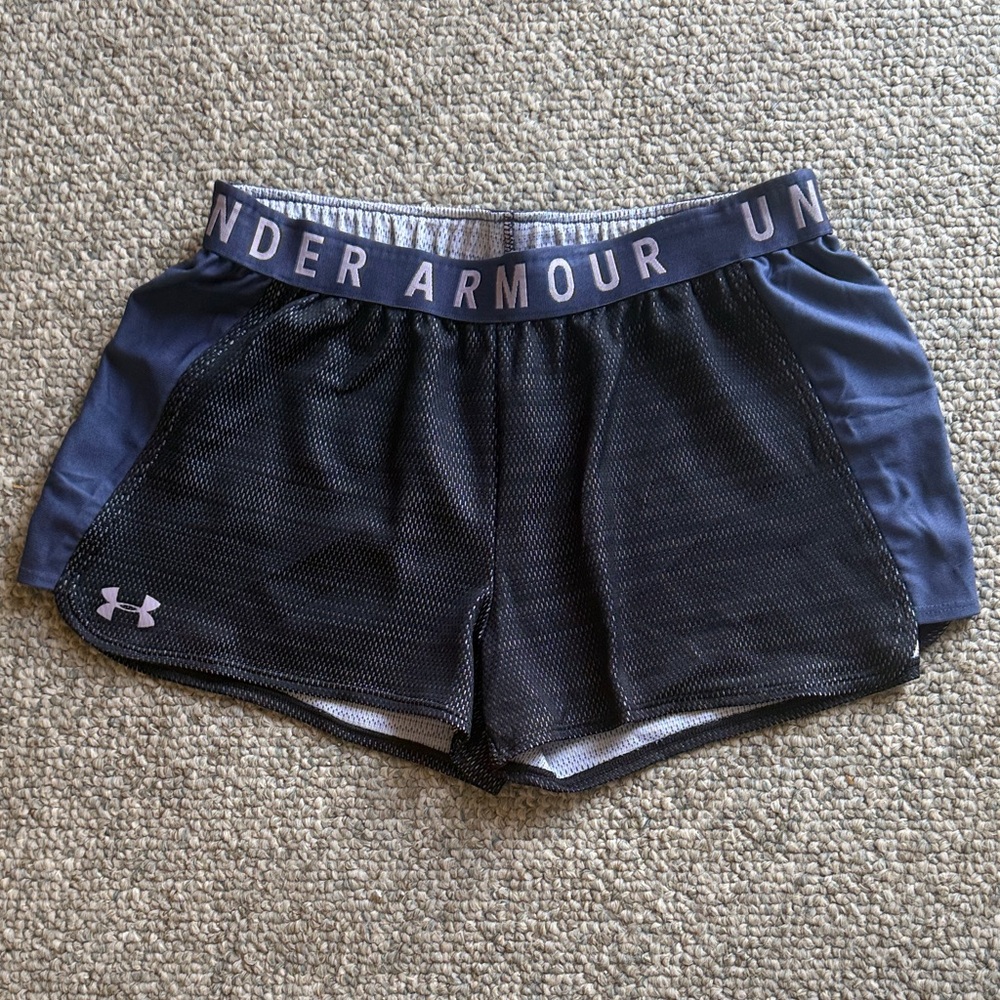 Under Armour Women's Black Athletic Mesh Shorts with Branded Waistband